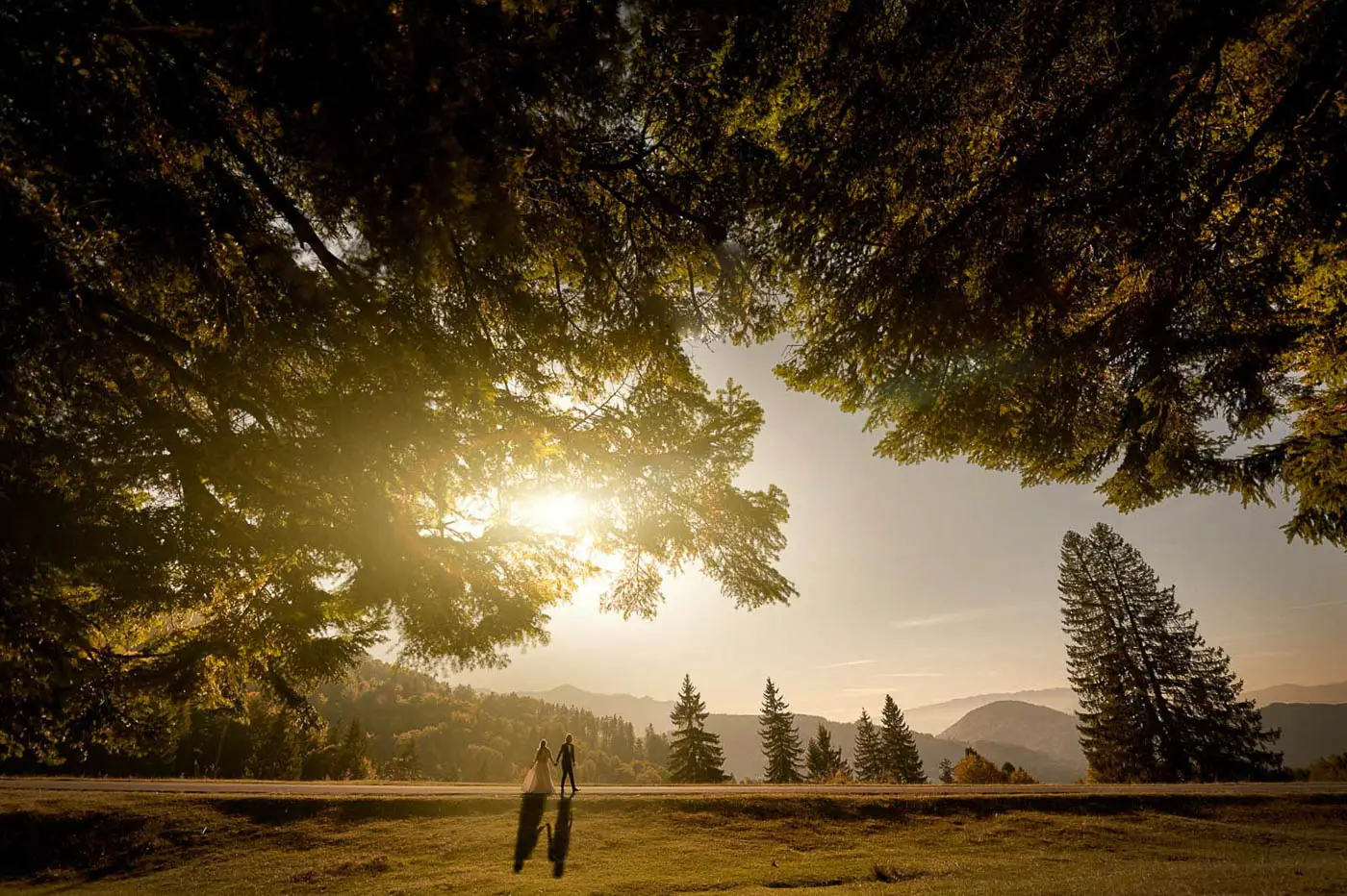 Fotograf nunta Bucuresti surprinzand un moment elegant si emotional la apus
